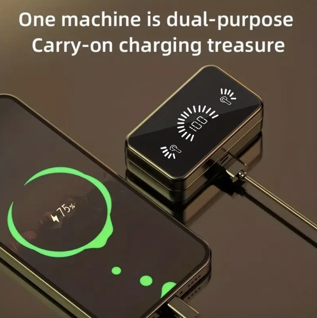 Mirror Wireless Earphones, In-ear Binaural Noise Canceling Earphones, Music Earphones, HiFi HD Sound Effects, Gaming Headsets, Long Standby Large-capacity Smart Digital