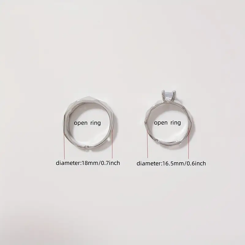 2pcs/set Exquisite Romantic Plating Opening Couple Rings For Lovers With Adjustable Knot