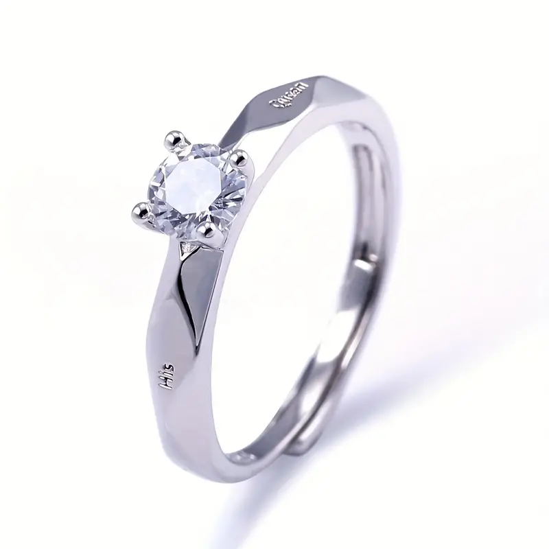 2pcs/set Exquisite Romantic Plating Opening Couple Rings For Lovers With Adjustable Knot