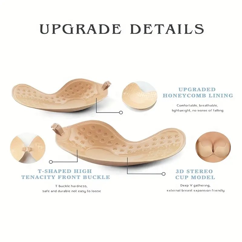 Invisible Stick-On Lift Bra, Strapless & Seamless Front Buckle Push Up Bra, Women's Lingerie & Underwear Accessories Temu