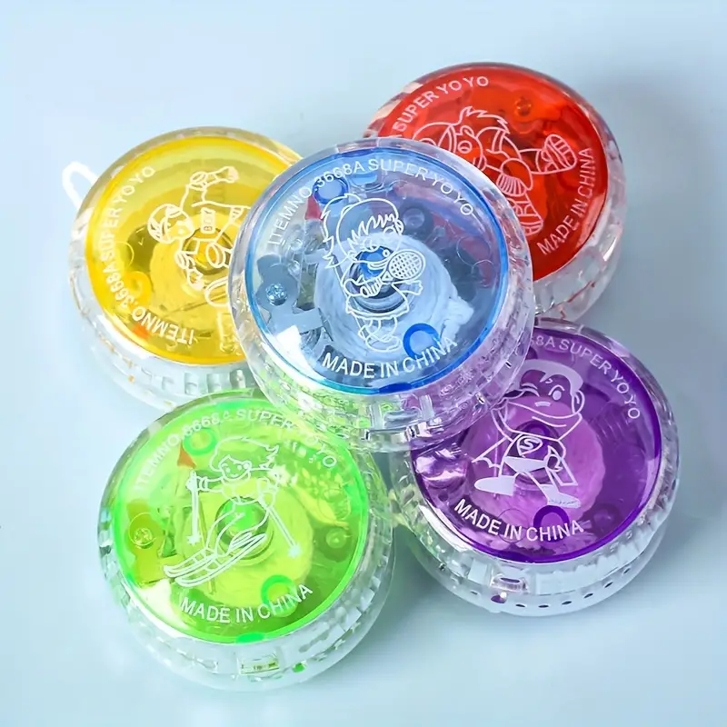 3pcs Luminous Yo-yo Balls, Pull Line Yo-yo Balls, Bright Colors, Easy To Play, Luminous Yo-yo Balls, Colorful Variety, Random Colors Christmas, Halloween, Thanksgiving Gifts