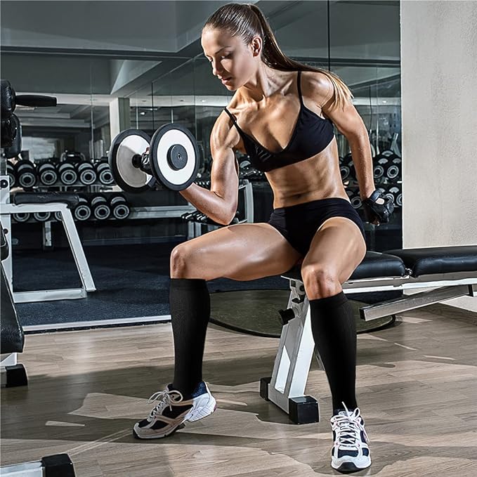 CHARMKING Compression Socks for Women & Men Circulation (3 Pairs) 15-20 mmHg is Best Support for Athletic Running Cycling