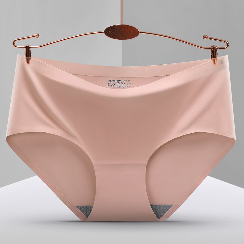 4 Pairs Underwear Non-trace Cotton Midwaist briefs Women Anti-bacterial Breathable Comfortable Sexy 4pcs--random