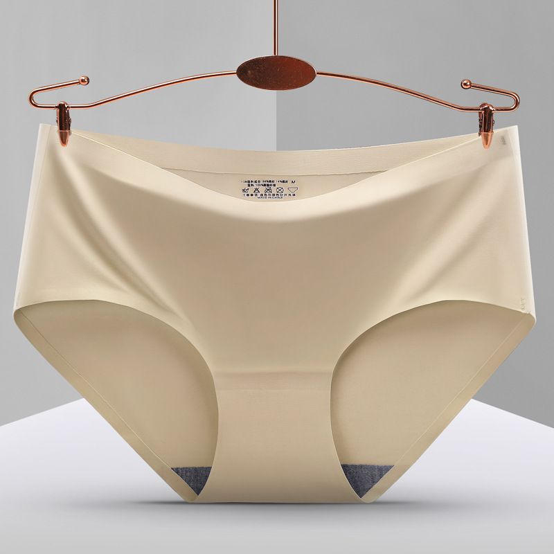 4 Pairs Underwear Non-trace Cotton Midwaist briefs Women Anti-bacterial Breathable Comfortable Sexy 4pcs--random