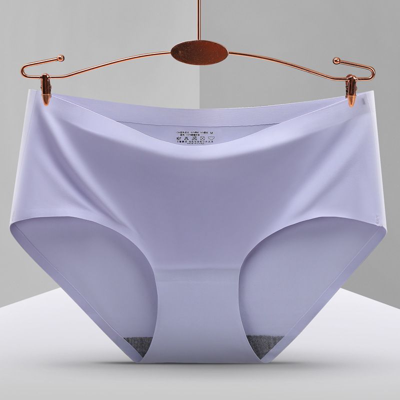 4 Pairs Underwear Non-trace Cotton Midwaist briefs Women Anti-bacterial Breathable Comfortable Sexy 4pcs--random