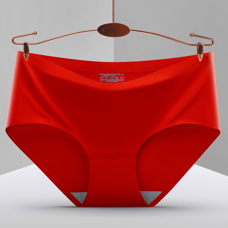4 Pairs Underwear Non-trace Cotton Midwaist briefs Women Anti-bacterial Breathable Comfortable Sexy 4pcs--random
