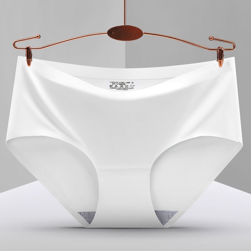 4 Pairs Underwear Non-trace Cotton Midwaist briefs Women Anti-bacterial Breathable Comfortable Sexy 4pcs--random