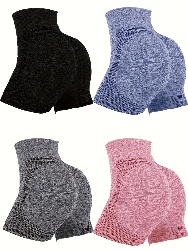 Elegant High-Waist Butt-Lifting Shorts: Flattering Fit, Suitable for Casual & Workout, Breathable, Comfortable Stretch, Easy Care