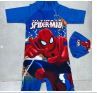 spiderman cartoon themed swim costume with cap