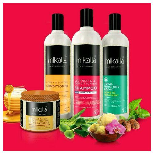 Mikalla Shampoo + Conditioner + Leave In + Quadra Protein Treatment