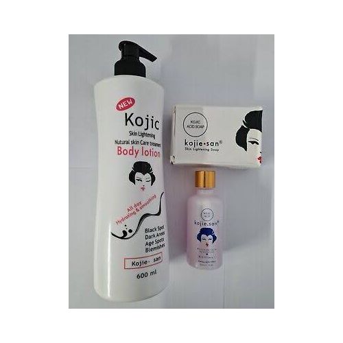 Kojie San Skin Lightening & Brightening Kojic Acid Lotion, Serum &Soap.