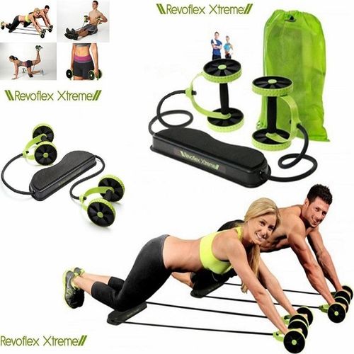 Revoflex Xtreme New Core Double Wheels Roller Pull Rope Abdominal Exercise/Core Workout