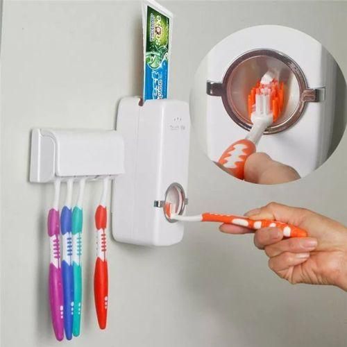 Toothpaste Dispenser + Toothbrush Holder Set- Assorted