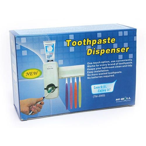 Toothpaste Dispenser + Toothbrush Holder Set- Assorted