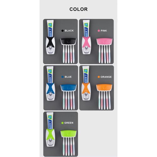 Toothpaste Dispenser + Toothbrush Holder Set- Assorted