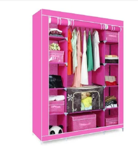 3 Columns Metallic Wardrobe Large Capacity Wardrobe Assemble Closets Portable Home Storage portable wardrobe wardrobes clothing storage