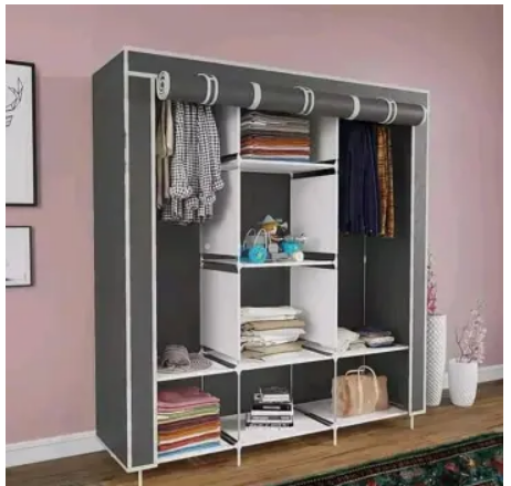 3 Columns Metallic Wardrobe Large Capacity Wardrobe Assemble Closets Portable Home Storage portable wardrobe wardrobes clothing storage