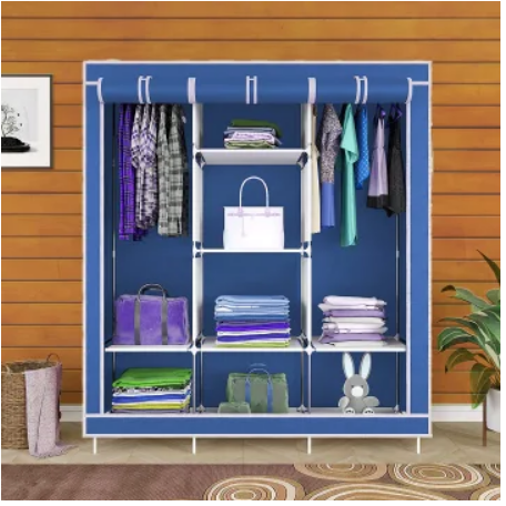 3 Columns Metallic Wardrobe Large Capacity Wardrobe Assemble Closets Portable Home Storage portable wardrobe wardrobes clothing storage