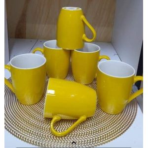6PCS  Yellow Ceramic Coffee /Tea Mugs