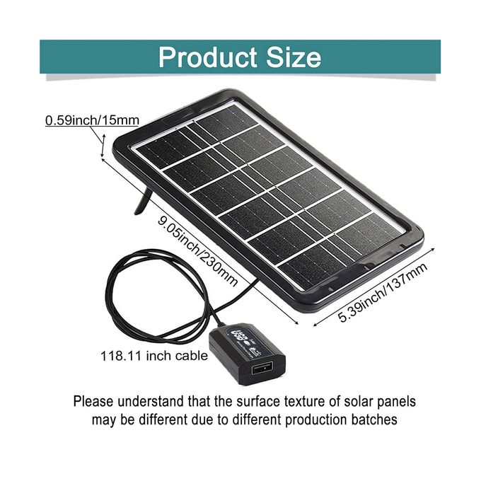 3.2W Solar Charging Panel Portable Solar Panel Phone Charger with Multiple USB Charging Cable