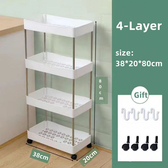 4-Layer Strong Storage Cart Utility Rolling Cart With Wheels