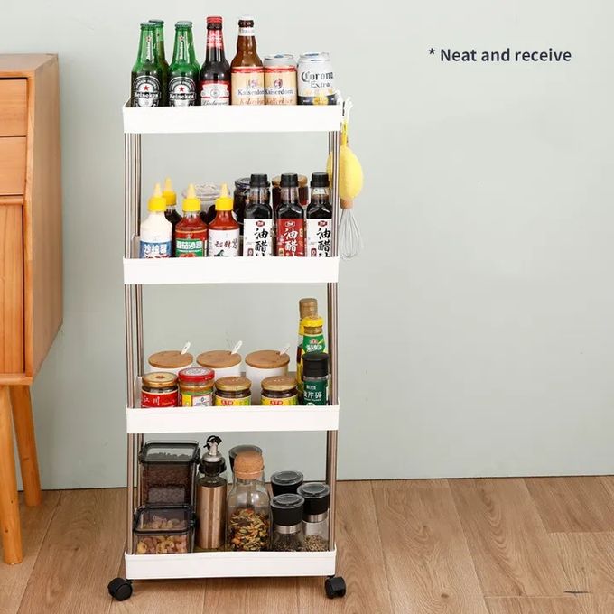 4-Layer Strong Storage Cart Utility Rolling Cart With Wheels