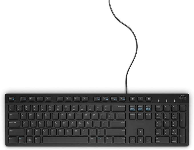 Dell Multimedia USB-A slim Keyboard-KB216 - UK (QWERTY) Refurbished - Black