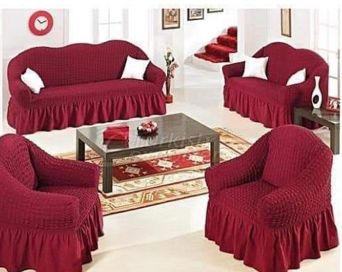KILIMALL MEGA OFFER !!!! for maroon loose covers 7 seater set ;3:2:1:1  made in modern turkish design with high quality elastic linen for maximum confort and durability with a three month warranty