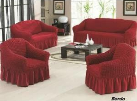 hot kilimall sales Modern turkish maroon loose covers for 7 seater set 3:2:1:1 made with high quality confortable and stretchable linen fiber with 3 months warranty