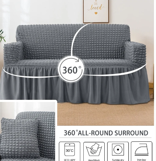 HOT KILIMALL SALES OFFER!!!! modern turkish gray strechable loose covers for 7 seater set 3:2:1:1 with confortable  high quality fabric  with three months warranty