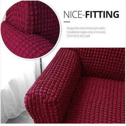 KILIMALL MEGA OFFER !!!! for maroon loose covers 7 seater set ;3:2:1:1  made in modern turkish design with high quality elastic linen for maximum confort and durability with a three month warranty