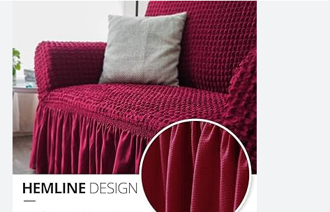KILIMALL MEGA OFFER !!!! for maroon loose covers 7 seater set ;3:2:1:1  made in modern turkish design with high quality elastic linen for maximum confort and durability with a three month warranty