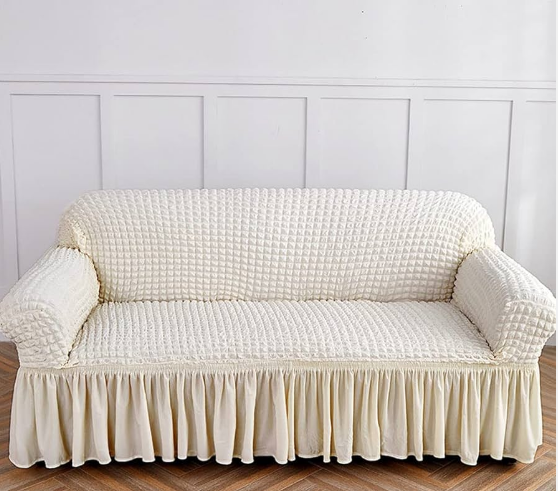 HOT KILLIMALL  SALES creamy white beautiful turkey stretcy loose covers with 3 months warranty, fit for all sizes of house sofa  furnitures  available for 7 seater: 3:2:1:1