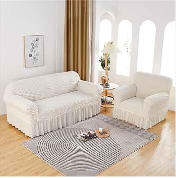 HOT KILLIMALL  SALES creamy white beautiful turkey stretcy loose covers with 3 months warranty, fit for all sizes of house sofa  furnitures  available for 7 seater: 3:2:1:1