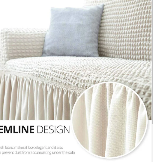 HOT KILLIMALL  SALES creamy white beautiful turkey stretcy loose covers with 3 months warranty, fit for all sizes of house sofa  furnitures  available for 7 seater: 3:2:1:1