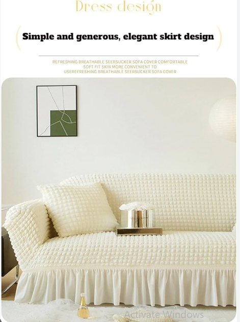 HOT KILLIMALL  SALES creamy white beautiful turkey stretcy loose covers with 3 months warranty, fit for all sizes of house sofa  furnitures  available for 7 seater: 3:2:1:1