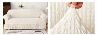 HOT KILLIMALL  SALES creamy white beautiful turkey stretcy loose covers with 3 months warranty, fit for all sizes of house sofa  furnitures  available for 7 seater: 3:2:1:1