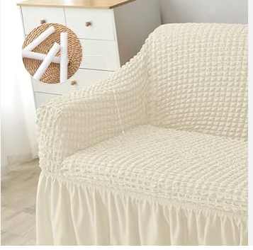 HOT KILLIMALL  SALES creamy white beautiful turkey stretcy loose covers with 3 months warranty, fit for all sizes of house sofa  furnitures  available for 7 seater: 3:2:1:1