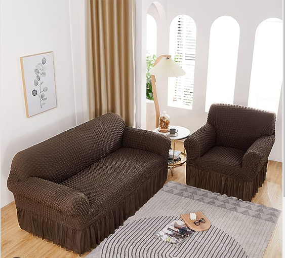 AMAZING HOT SALES!!! chocolate brown loose covers suitable for 7 seater set: 3:2:1:1  with stretchy fabric and durable, washable high quality confortable fabric available with 3 months