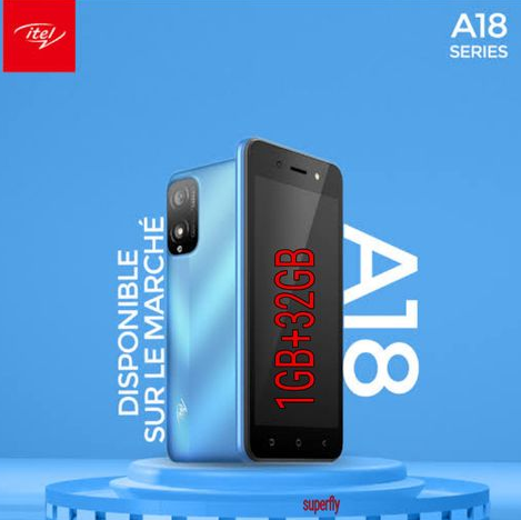 itel a18 Memory: 32GB + 1GB RAM Dual Sim Rear Camera: 2MP.Selfie Camera: 2MP OS: Android 10   Battery, 5000 mAh, Li-polymer, non-removable with warranty