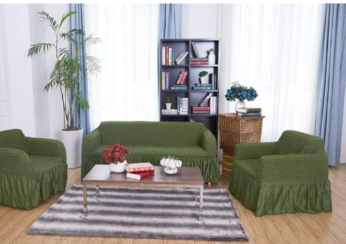 Big discounts on modern turkish  high quality green loose covers made for 7 seater sofa (ie) 3:2:1:1 with warranty