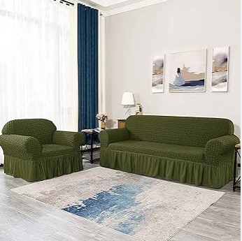 Big discounts on modern turkish  high quality green loose covers made for 7 seater sofa (ie) 3:2:1:1 with warranty