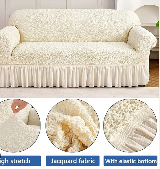 MEGA OFFER !!! modern turkish blue loose covers made with high quality linen to provide service for long  available for 3:1:1 seater at discounted price with warranty