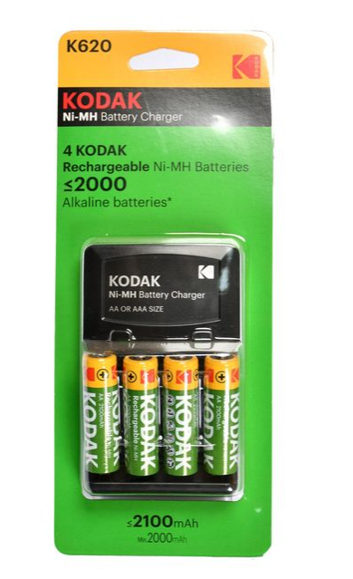 Kodak K620 AA rechargeable batteries plus AAA/AA charger (2100mAh)