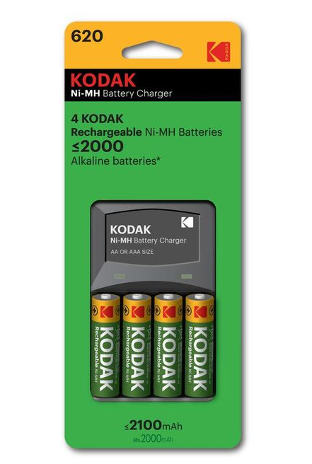 Kodak K620 AA rechargeable batteries plus AAA/AA charger (2100mAh)