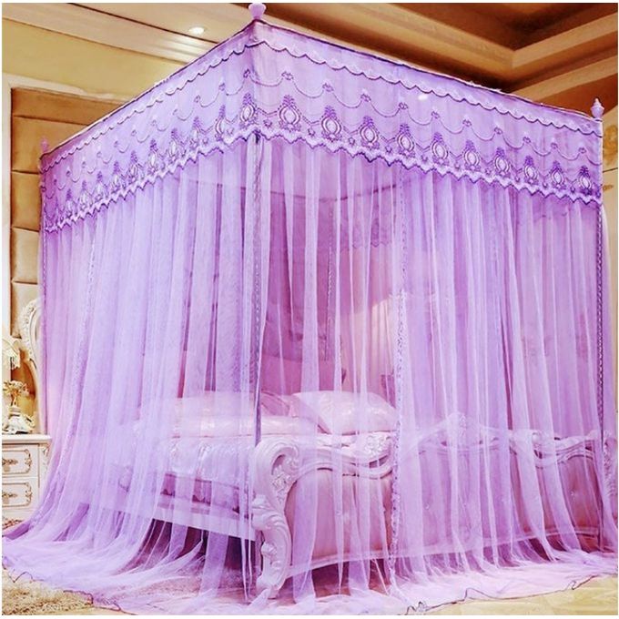 4*6,5*6,6*6 Purple Four Stand Metallic Mosquito Net.