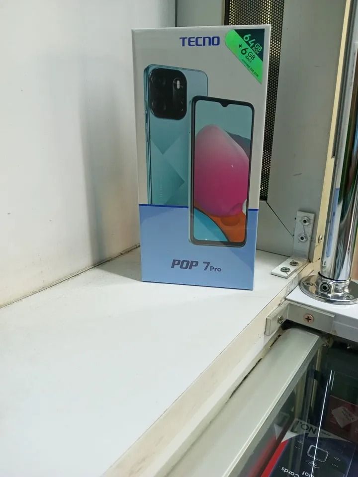 TECNO POP 7 PRO 64GB ROM 6(3+3)GB RAM 10W USB Type-C Charge Dual SIM 4G LTE 6.56" HD 13MP AI Dual Camera 5000 mAh Battery smartphone
