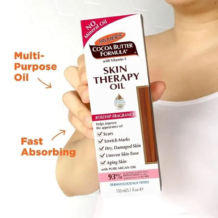 Palmer's Cocoa Butter Formula with vitamin E Skin Therapy Oil (rosehip Fragrance)150ml Dermatologist Tested Formulated with an exclusive blend of Pure Argan Oil scar remover,stretch marks Body Oil