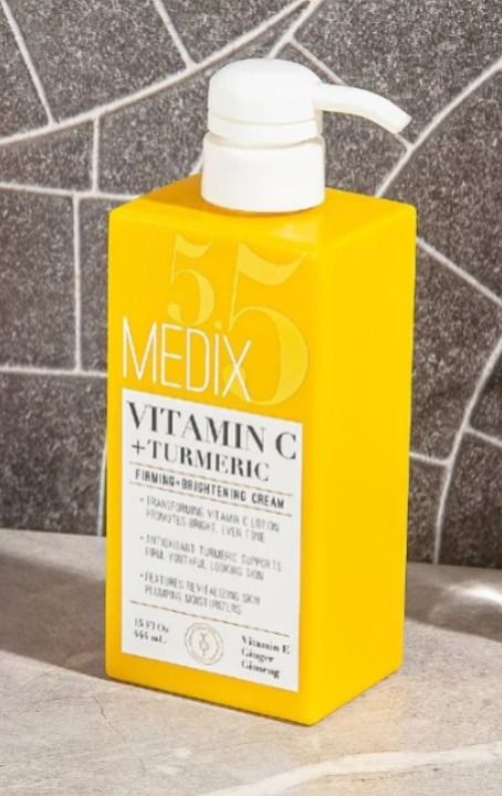 Medix 5.5 Vitamin C Cream Face and Body Lotion Moisturizer Anti Aging Skin Care Firming and Brightening,Diminishes The Look Of Uneven Skin Tone,Age Spots and Sun Damaged Dry Skin 15 Fl Oz 444ml