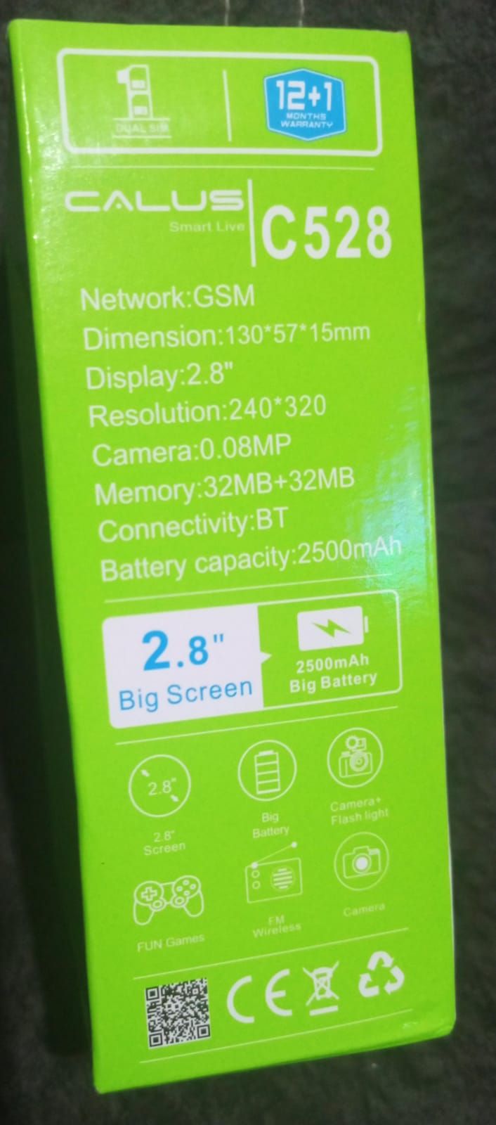 CALUS C528 phone 2.8" big screen 2500mAh big battery 50days long standby Calus smart live wireless FM flashlight camera featured phone